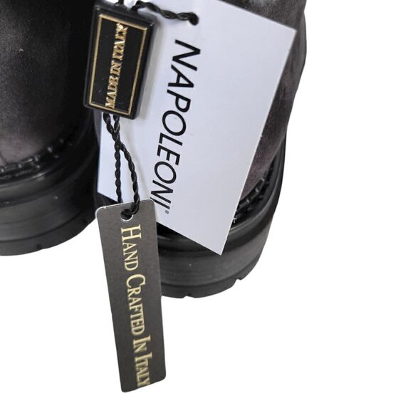 NWT Made In Italy Genuine Suede Leather Ankle Booties Boots Gray Women Size 8 - Picture 10 of 15